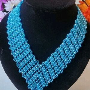 Elegant Blue Beaded Necklace
